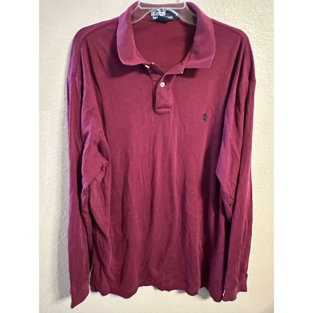 Polo Ralph Lauren‎ Long Sleeve Polo Shirt XL Burgundy Classic